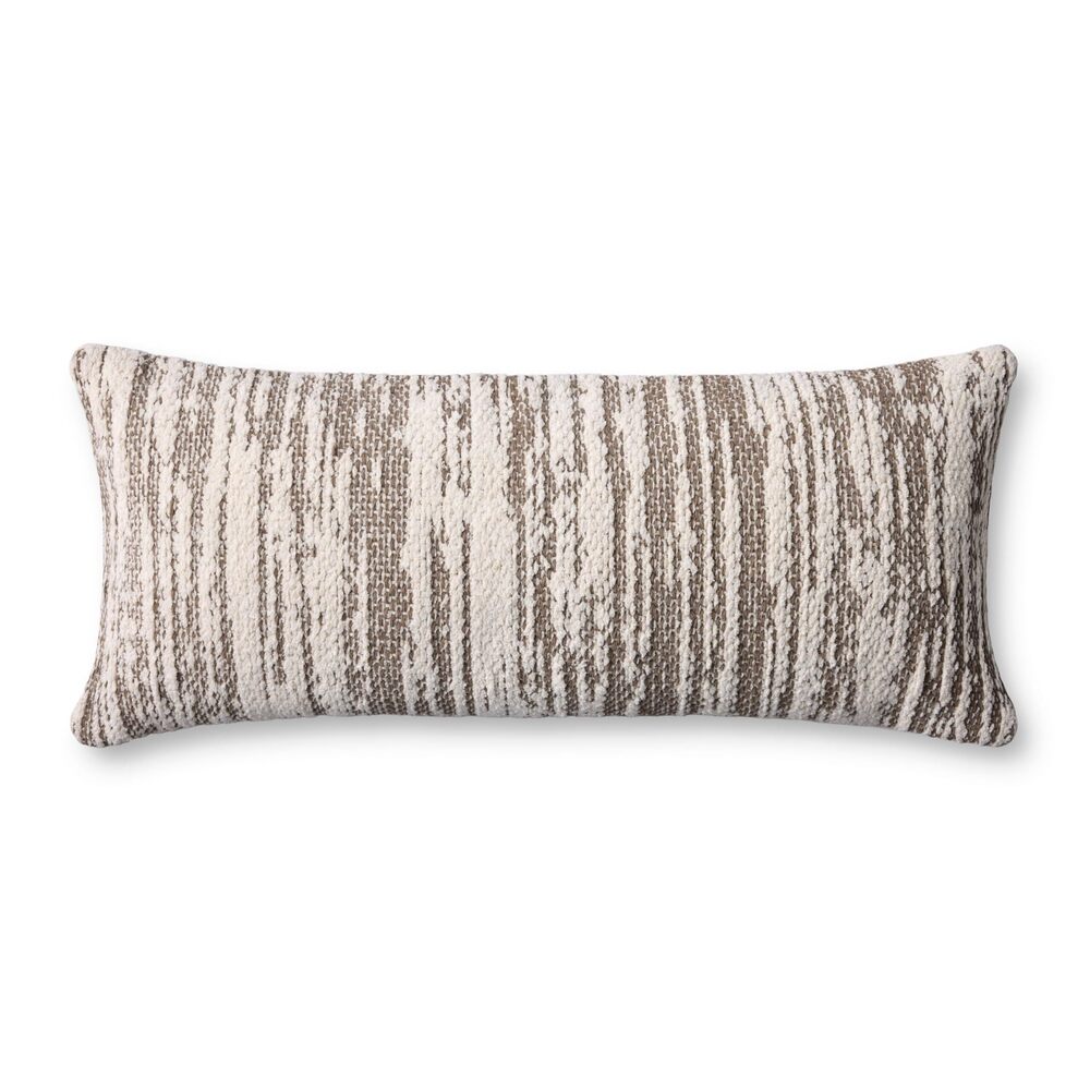 2805 II Collection PLL0141 Dark Taupe/Ivory 13'' x 35'' Cover w/Down Pillow